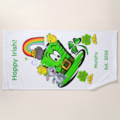 Beach Towel Happy St. Patrick's Day Rabbit Strandtuch (Vorderseite)