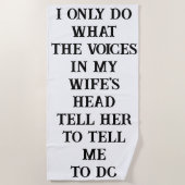 Beach Towel Husband Wife's Joke Strandtuch (Vorderseite)