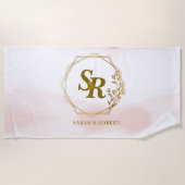 Beach towel, Monogrammed, Wedding gift Strandtuch (Vorderseite)