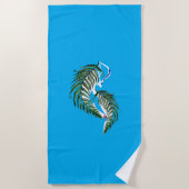 Beach Towel NZ Aotearoa Fern Design Strandtuch (Vorderseite)