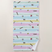 Beach Towel – Sports & Stripes Pastel Racing Strandtuch (Vorderseite)