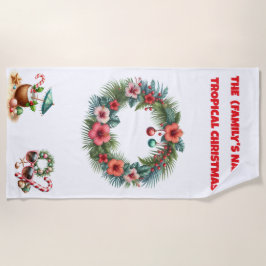 Beach Towel-Tropical Christmas Beach Towel Strandtuch