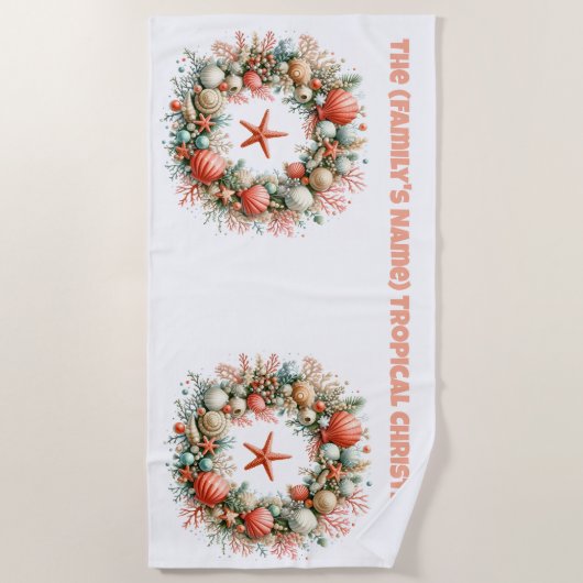 Beach Towel-Tropical Christmas Beach Towel Strandtuch (Vorderseite)
