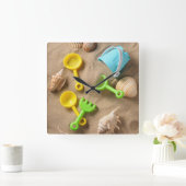 Beach Toys Quadratische Wanduhr (Zuhause)