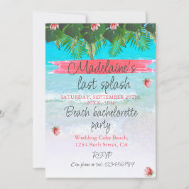 Beach Tropical Bachelorette Green Blue Einladung