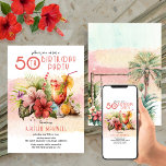 Beach Tropical Cocktails 50. Geburtstagsparty Einladung<br><div class="desc">Wie kann man besser mit dem Brautparty und Freunden feiern als eine "50. Geburtstagsfeier" am Ozean. Bei dieser Strandfeier zum Thema Tropen werden sich alle wohlfühlen.</div>