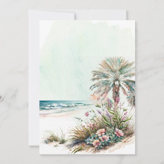 Beach Tropical Cocktails Junggeselinnen-Abschied Einladung (Rückseite)