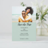 Beach Tropical Destination Foto Save the Date Einladung (Stehend Vorderseite)