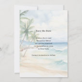 Beach tropical destination wedding save the date (Rückseite)