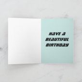 BEACH TROPICAL FLAMINGOS ART BIRTHDAY CARD KARTE (Innenseite)