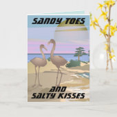 BEACH TROPICAL FLAMINGOS ART BIRTHDAY CARD KARTE (Gelbe Blume)