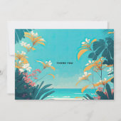 Beach Tropical floral Business Eröffnung Einladung (Rückseite)