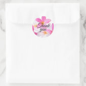 Beach Tropical Floral Pink Hochzeit Vielen Dank Runder Aufkleber (Tasche)