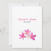 Beach Tropical Hawaii Floral Pink Wedding Einladung (Rückseite)