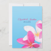 Beach Tropical Hawaii Floral Pink Wedding Einladung (Rückseite)