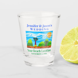 Beach Tropical Hochzeit in Urlaubsort Fevor Schnapsglas