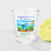 Beach Tropical Hochzeit in Urlaubsort Hawaii Gevor Schnapsglas (Vorderseite)