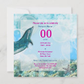 Beach Tropical Insel Geburtstagsparty Einladung (Rückseite)