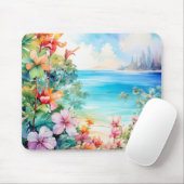Beach Tropical Island Hibiskus Mousepad (Mit Mouse)