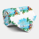 Beach Tropical Music Krawatte (Gerollt)
