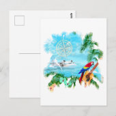 Beach Tropical Music Postkarte (Vorne/Hinten)