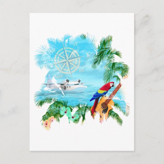Beach Tropical Music Postkarte (Vorderseite)