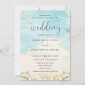 Beach Tropical Nautic Hochzeit in Urlaubsort Einladung (Vorderseite)