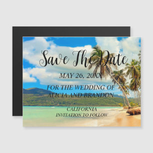 Beach Tropical Ocean Hochzeiten Moderne Waves Magn Magnetkarte