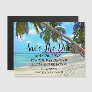 Beach Tropical Ocean Hochzeiten Moderne Waves Magn Magnetkarte