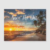 Beach Tropical Ocean Hochzeiten Moderne Waves Magn Magnetkarte (Vorderseite)