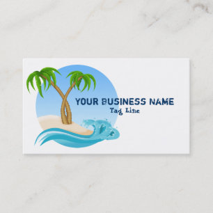 Beach Tropical Palm Tree Business Card Visitenkarte