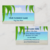 Beach Tropical Palm Tree Business Card Visitenkarte (Vorne/Hinten)