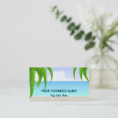 Beach Tropical Palm Tree Business Card Visitenkarte (Stehend Vorderseite)