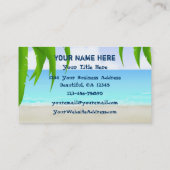 Beach Tropical Palm Tree Business Card Visitenkarte (Rückseite)