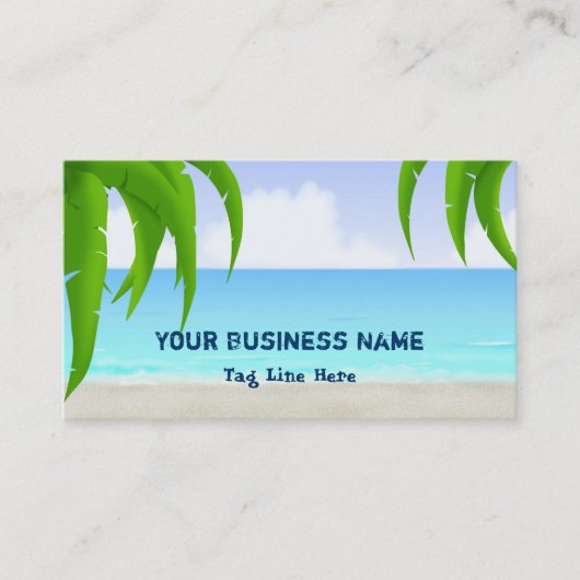 Beach Tropical Palm Tree Business Card Visitenkarte (Vorderseite)