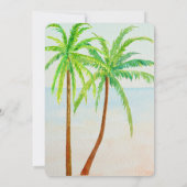 Beach Tropical Palm Trees Wedding Einladung (Rückseite)