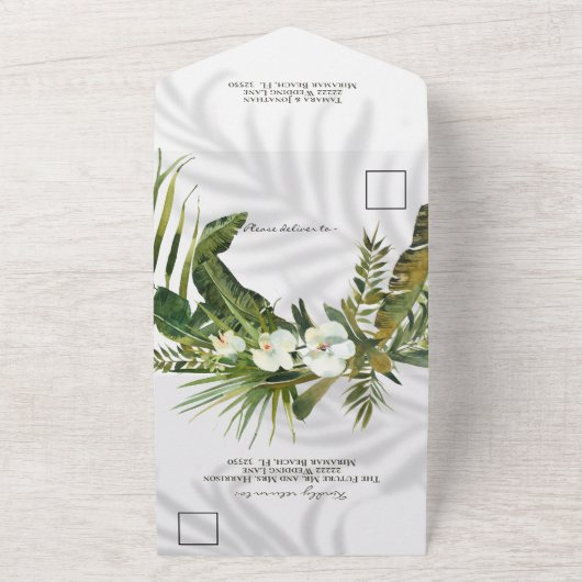 Beach Tropical Palms Shadows UAWG triftig All In One Einladung (Außenbereich)