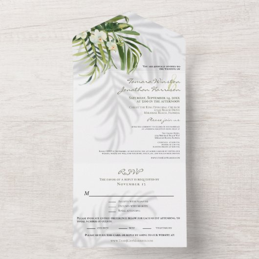 Beach Tropical Palms Shadows UAWG triftig All In One Einladung (Innen Boden)