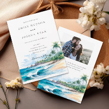 Beach Tropical QR Foto Wedding
