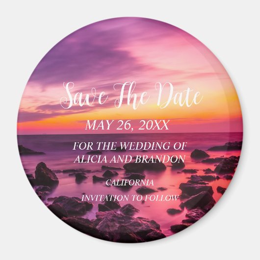 Beach Tropical Sand Hochzeiten Moderne Waves Magne Magnet (Vorne)