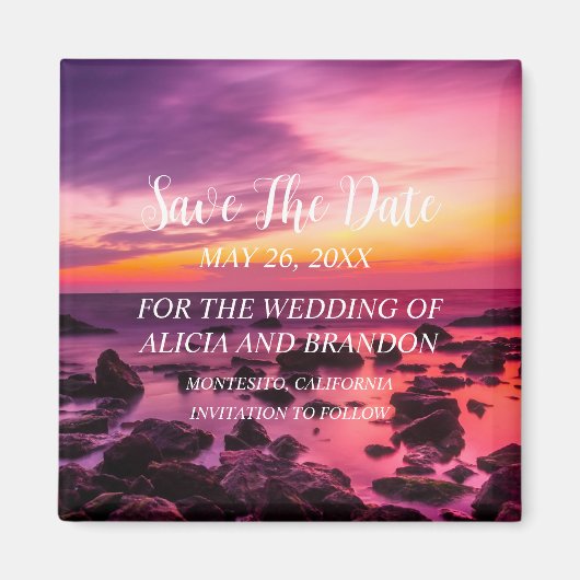 Beach Tropical Sand Hochzeiten Moderne Waves Magne Magnet (Vorne)