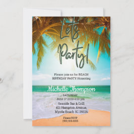 Beach Tropical Scene Party Geburtstagsfeier Einladung