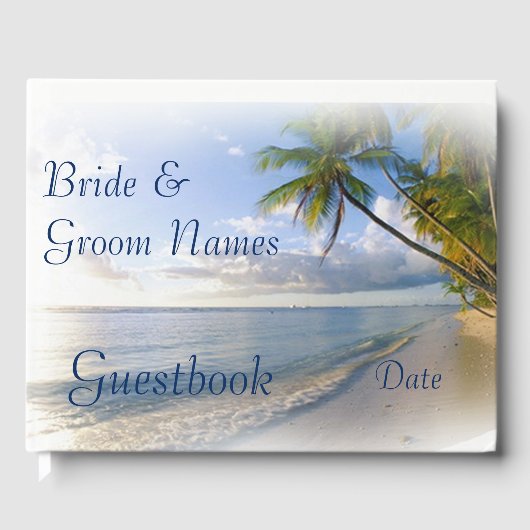 Beach Tropical Seaside Wedding oder Dusche Gästebu Gästebuch (Vorderseite)