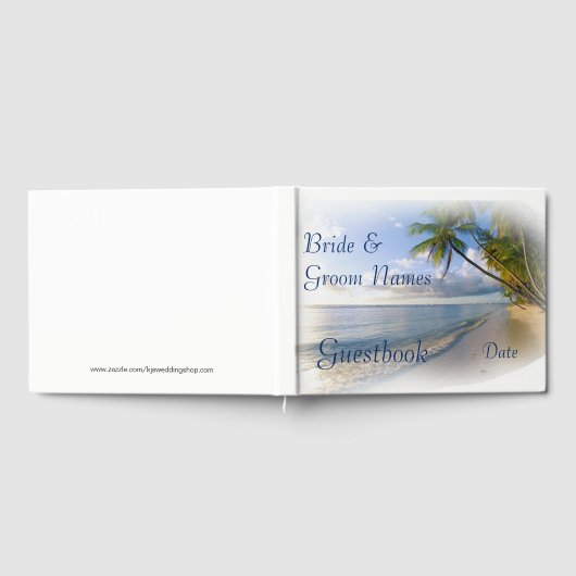 Beach Tropical Seaside Wedding oder Dusche Gästebu Gästebuch (Voll)