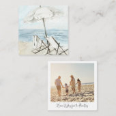 Beach Tropical Square Foto Weihnachtskarte Mitteilungskarte (Vorne/Hinten)