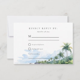 Beach Tropical Summer Wedding RSVP Karte