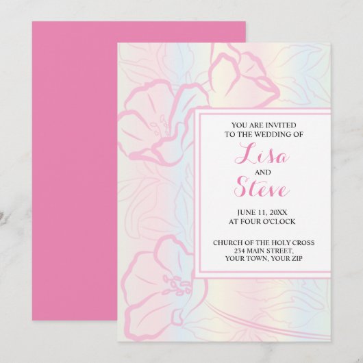 Beach Tropical Theme Blumenzettel Einladung (Vorne/Hinten)