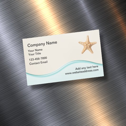 Beach Tropical Theme Real Anwesen Magnetische Visitenkarte
