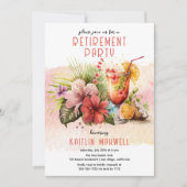 Beach Tropical Themed Cocktails Rente Party Einladung (Vorderseite)