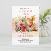 Beach Tropical Themed Cocktails Rente Party Einladung (Stehend Vorderseite)